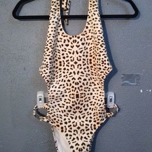 One piece cheetah print bathing suit